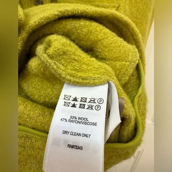 Joie Chartreuse Wool Blend Button Jacket - Picture 11 of 11